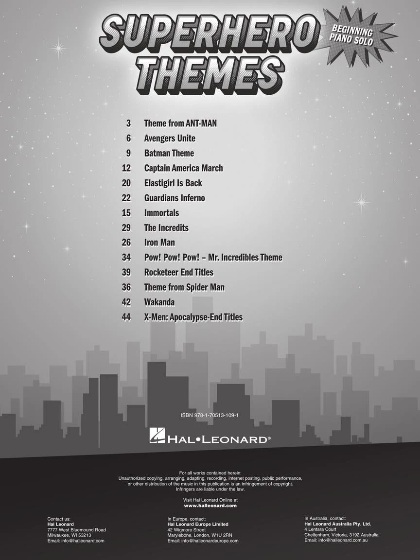 Hal Leonard Superhero Themes 4 Hal Leonard Superhero Themes
