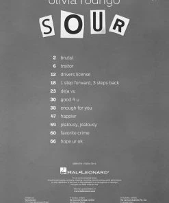 Hal Leonard Olivia Rodrigo - Sour Manuscript