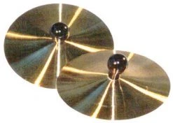 Crescendo Music Percussion Pair Of 5 Inch Brass Cymbals With Wooden Knobs