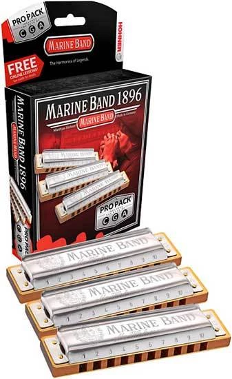 Hohner Marine Band 3-Pce Harmonica Pro Pack In The Keys C, G, A 3 Hohner Marine Band 3-Pce Harmonica Pro Pack In The Keys C, G, A