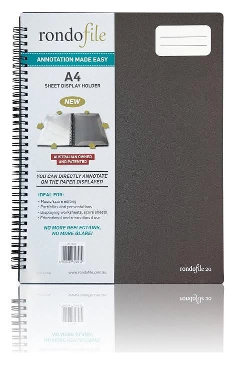 Crescendo Music Manuscript Rondofile 20P - A4 Music Folder Black 3 Crescendo Music Manuscript Rondofile 20P - A4 Music Folder Black