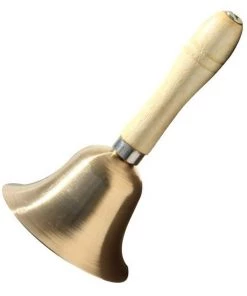 Crescendo Music QEP Music Brass Hand Bell With Wooden Handle LARGE Percussion