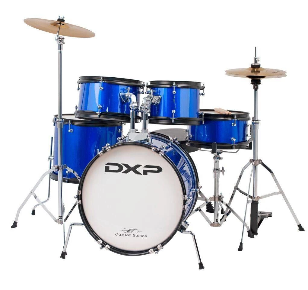 Crescendo Music DXP Junior Plus Series 5 Piece Drum Kit In Metallic Blue 3 Crescendo Music DXP Junior Plus Series 5 Piece Drum Kit In Metallic Blue