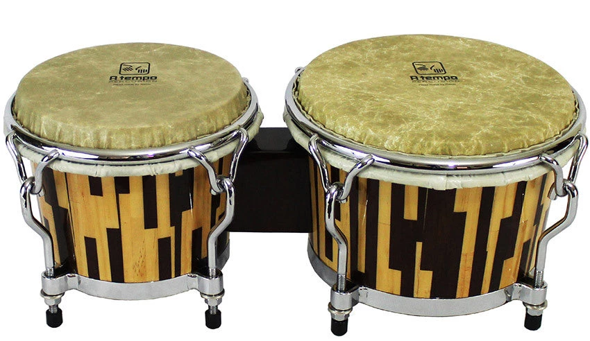 Crescendo Music Percussion A Tempo 7 & 8-1/2" Jaspe Dos Tonos Series Bongos 3 Crescendo Music Percussion A Tempo 7 & 8-1/2" Jaspe Dos Tonos Series Bongos