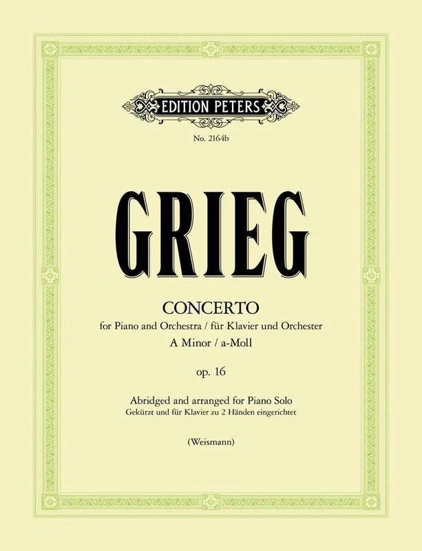 Hal Leonard GRIEG Concerto In A Minor Op. 16 Manuscript 3 Hal Leonard GRIEG Concerto In A Minor Op. 16 Manuscript