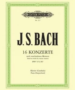Hal Leonard Manuscript BACH 16 Concertos Based On Works By Various Masters BWV 972-987