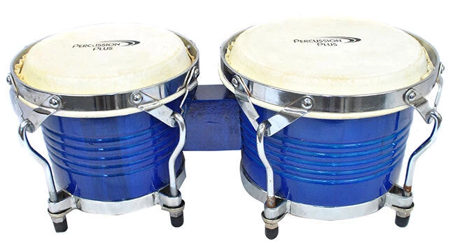 Percussion Plus Deluxe 6 & 7" Wooden Bongos In Gloss Lacquer Finish 4 Percussion Plus Deluxe 6 & 7" Wooden Bongos In Gloss Lacquer Finish