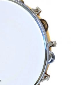 Percussion Plus 10" Wooden Tuneable Tambourine With 8-Single Rows Of Jingles