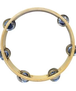 Percussion Plus Wooden Tambourine With 6-Double Rows Of Jingles (2 Sizes)