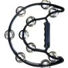Percussion Plus Half Moon Tambourine With 10-Double Rows Of Jingles In Black