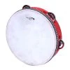 Percussion Plus 8" Wooden Tambourine With Head & 5-Single Rows Of Jingles