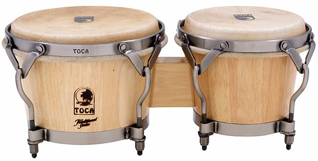 Toca Traditional Series 7 & 8-1/2" Wooden Bongos In Natural Percussion 3 Toca Traditional Series 7 & 8-1/2" Wooden Bongos In Natural Percussion