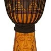 Crescendo Music Percussion Toca Origins Series Wooden Djembe 12 Inch Tribal Mask