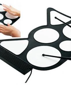 Crescendo Music Percussion Cherry USB-Powered Roll Up Drums Interface With Sounds, Sets & Effects